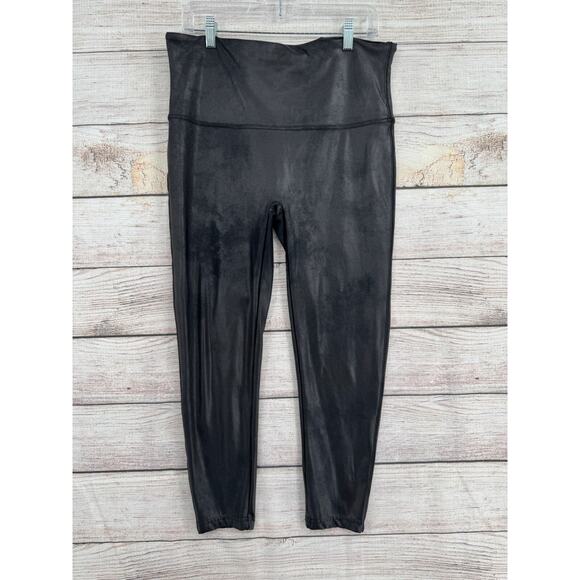 SPANX Shape Faux Leather Leggings Women's Size 2X Black - Picture 1 of 11